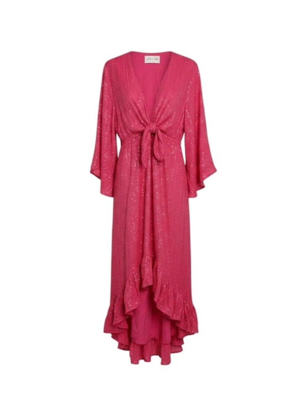 Sundress Juliana Hot Pink Silver Sequin High Low Dress Size XS/S